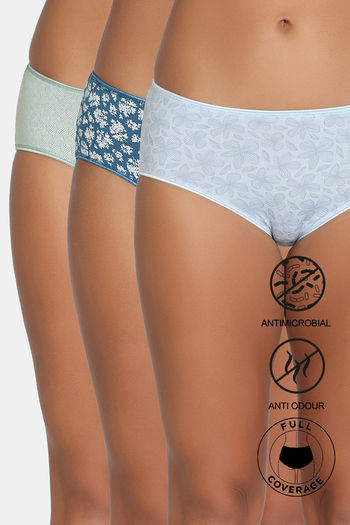 Buy Zivame Low Rise Full Coverage Hipster Panty  (Pack of 3) - Multicolor